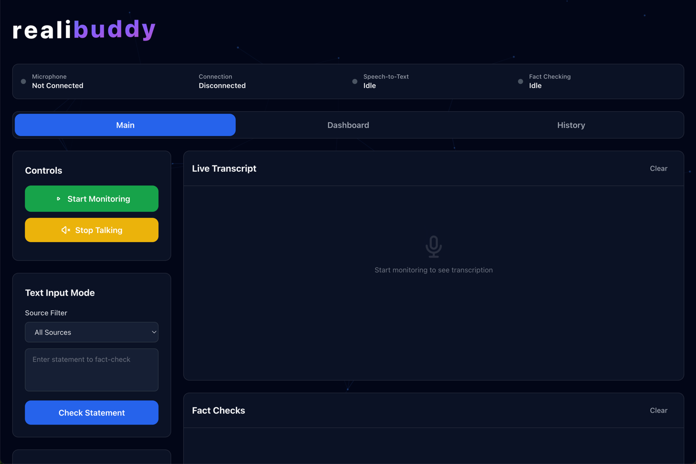 Realibuddy Interface